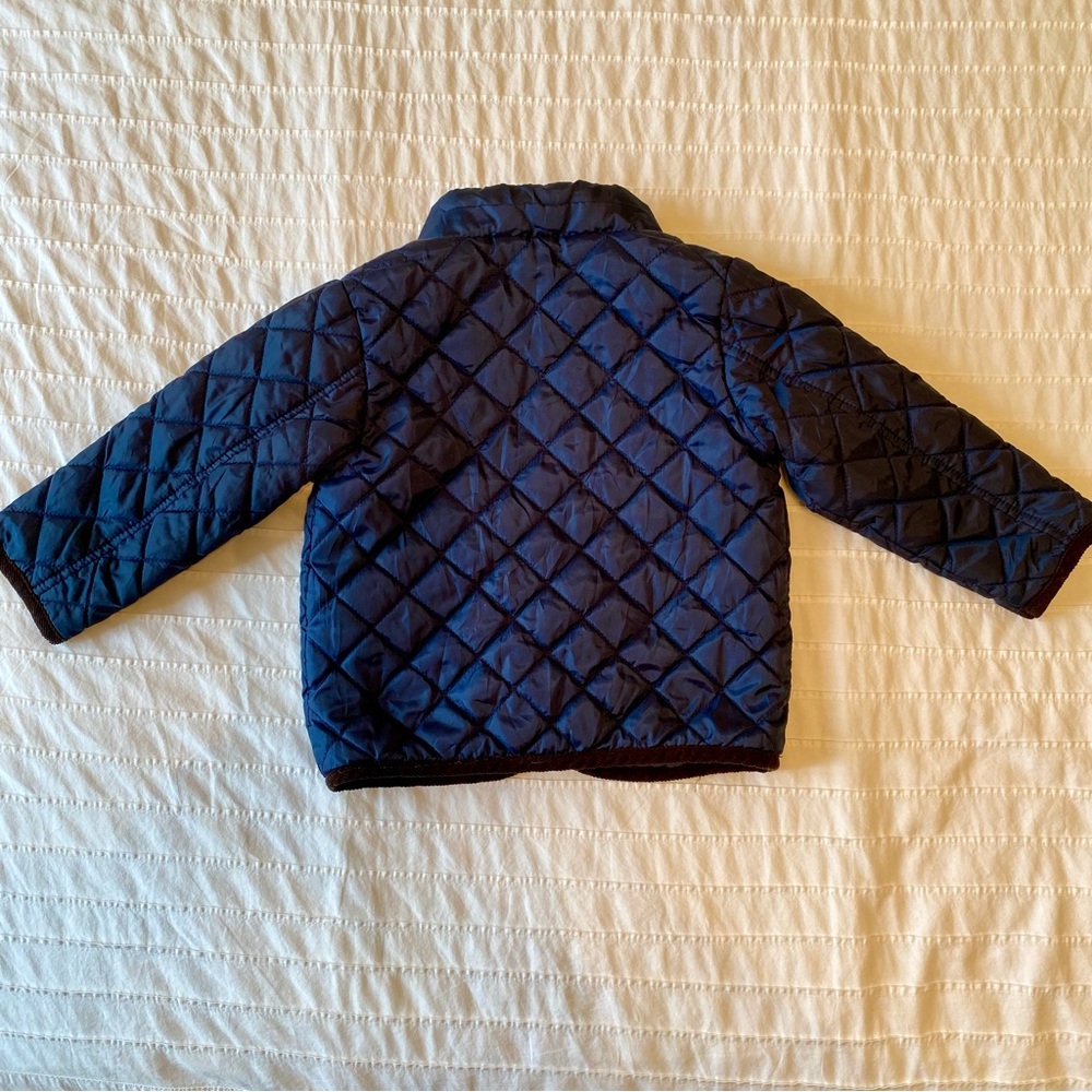 Navy Quilted Fleece-Lined Kids Jacket by Starting Out size 24m - Picture 4 of 5